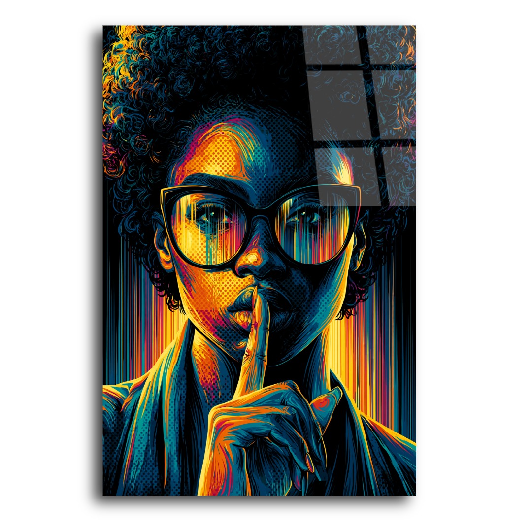 Pop Art Kadın Afiş Cam Tablo AF112 3