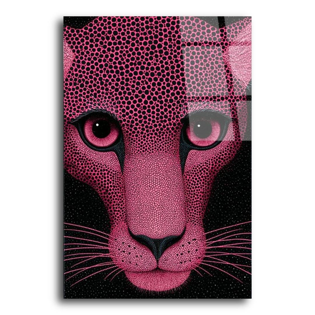 Pembe Mozaik Leopar Cam Tablo HY114 3