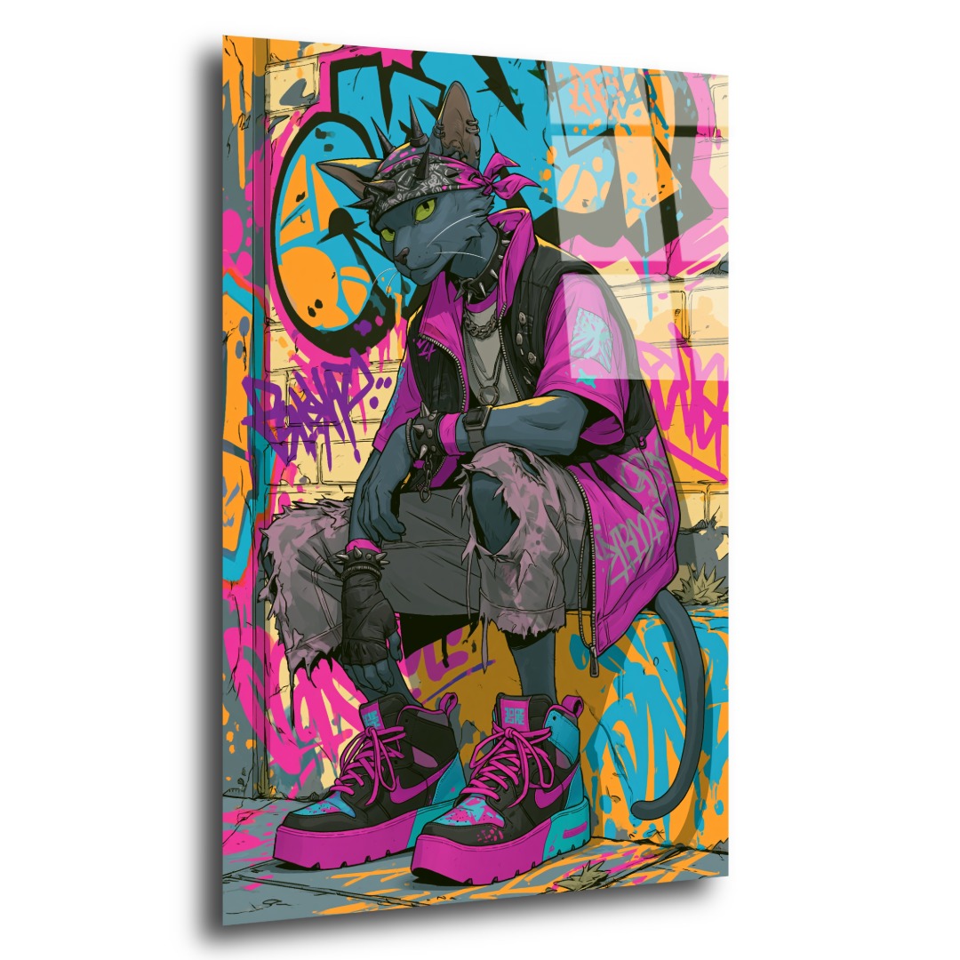 Graffitici Kedi Cam Tablo KD106 2