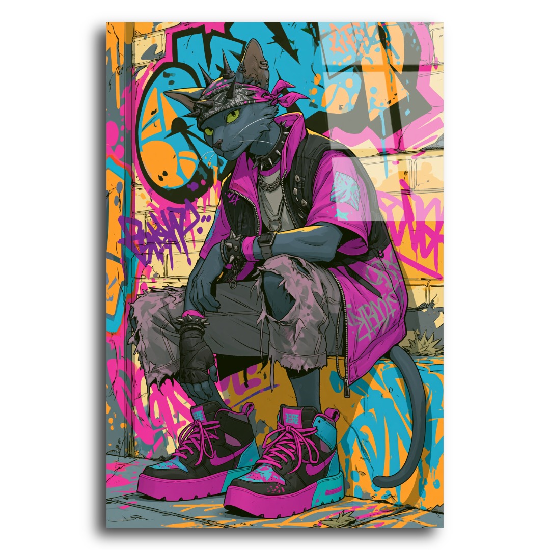 Graffitici Kedi Cam Tablo KD106 3