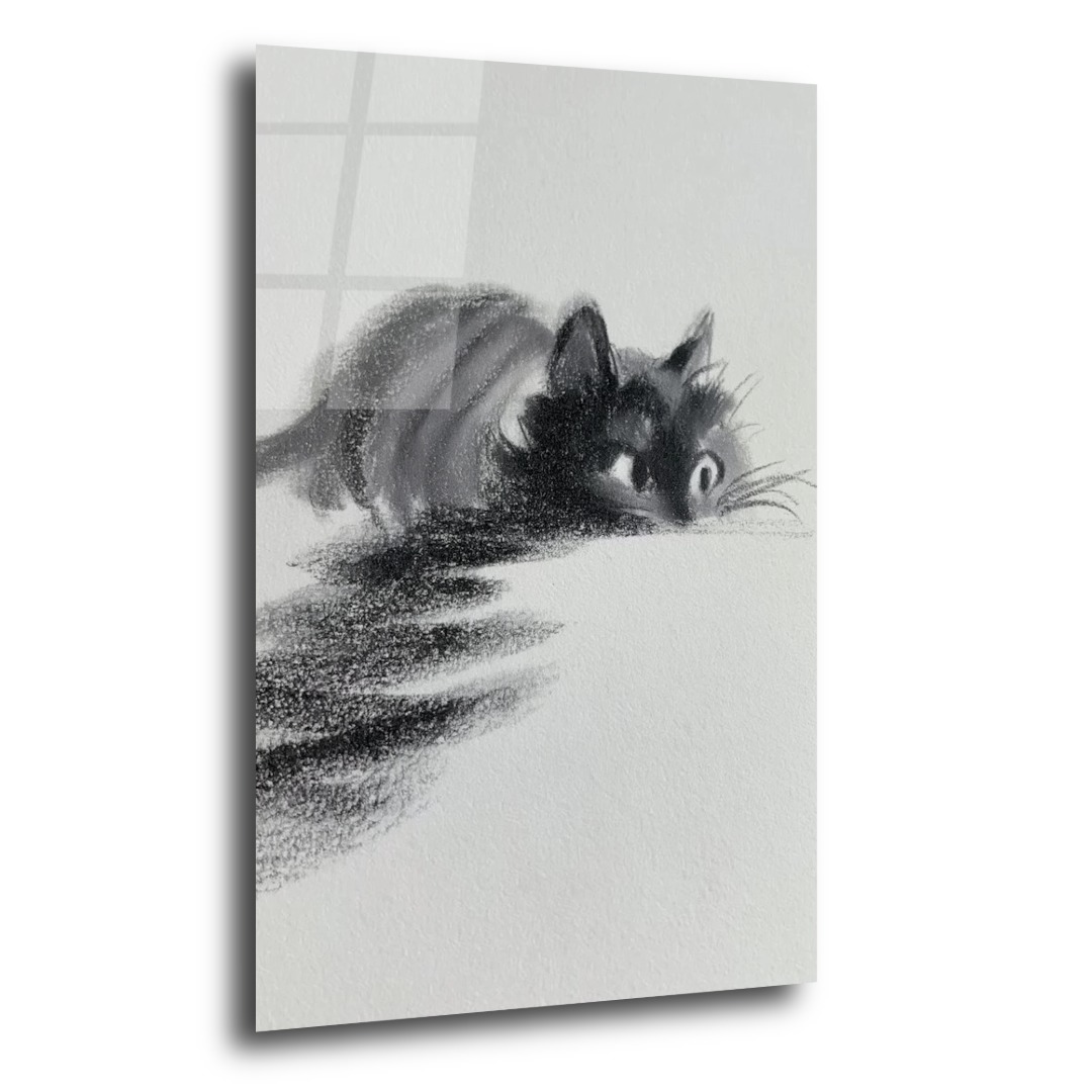 Yaramaz Kedi Cam Tablo KD120 2