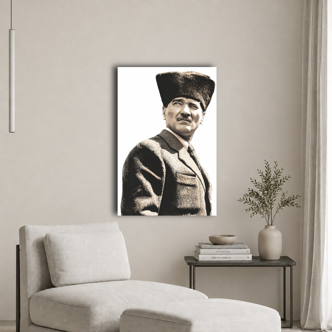 Kalpaklı Atatürk Cam Tablo MK103
