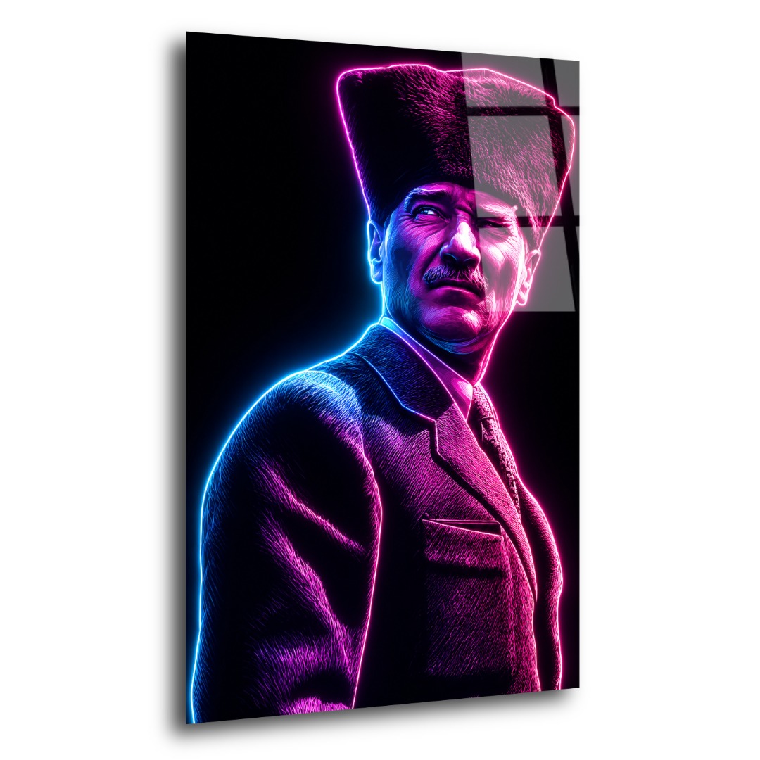 Neon Atatürk Cam Tablo MK104 2