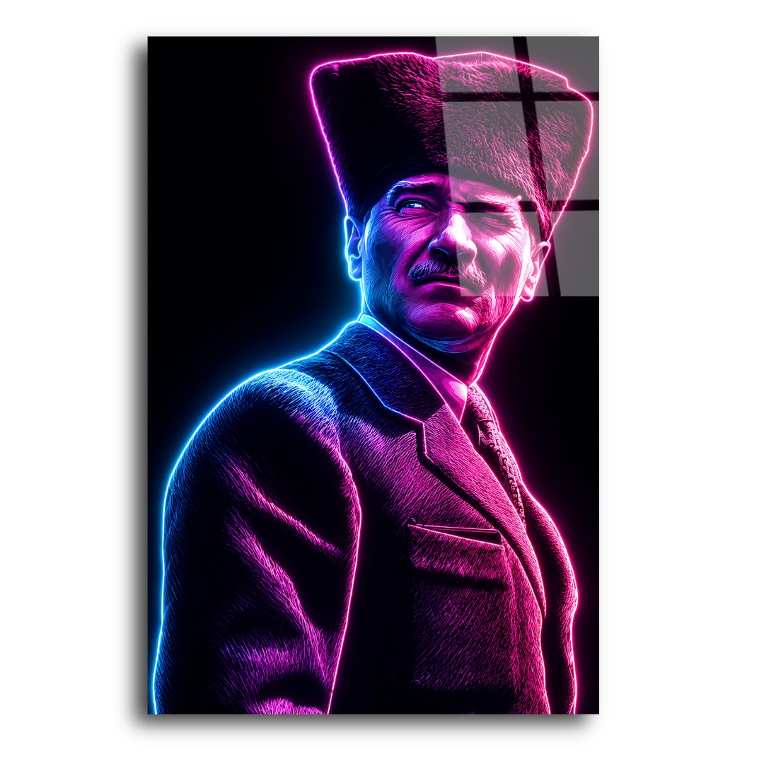 Neon Atatürk Cam Tablo MK104 3