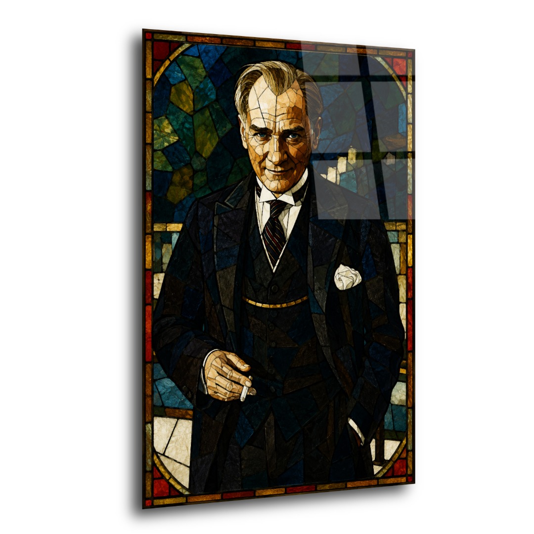 Vitray Atatürk Cam Tablo MK110 2