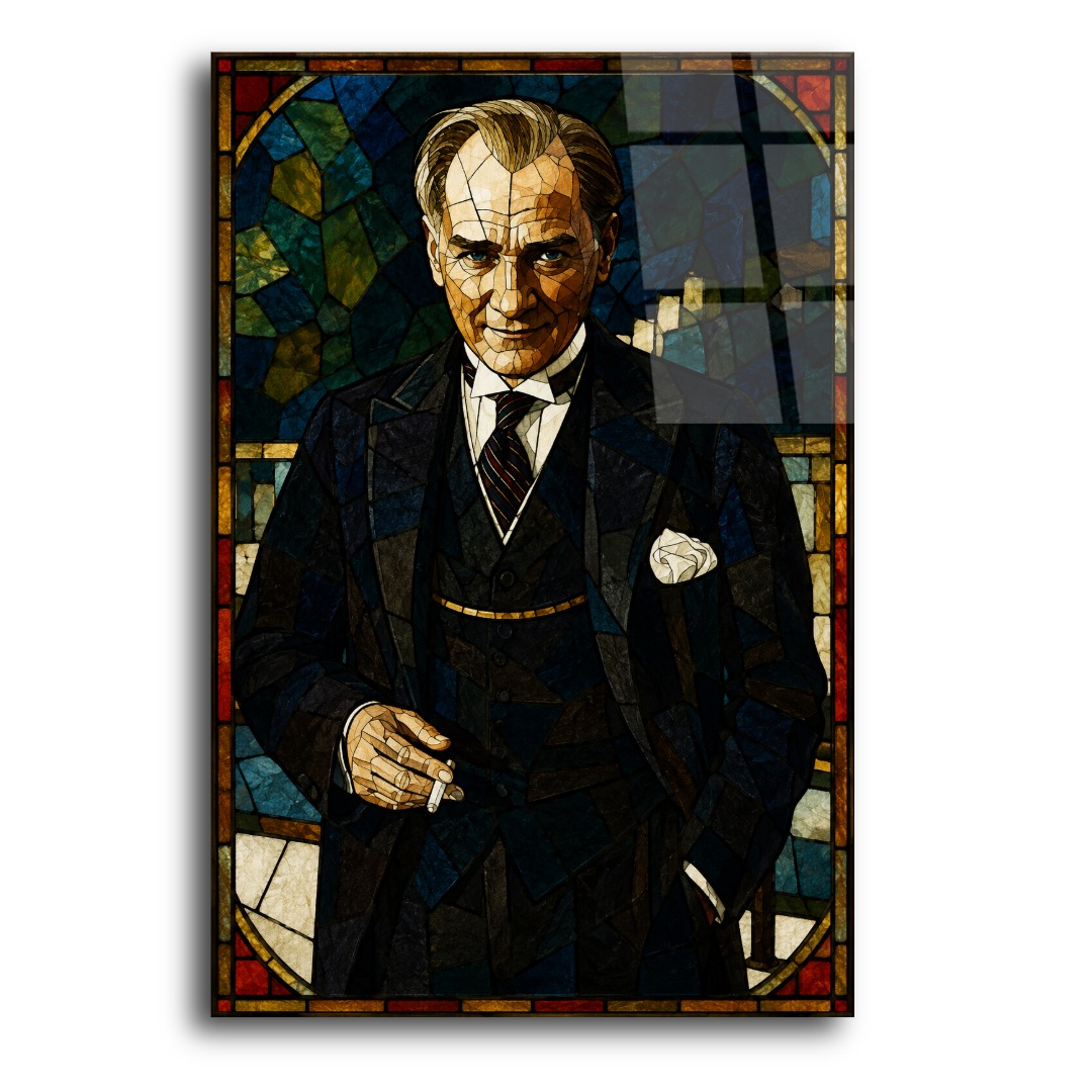 Vitray Atatürk Cam Tablo MK110 3