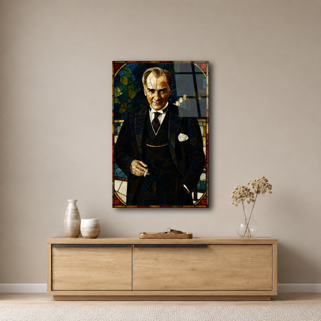 Vitray Atatürk Cam Tablo MK110