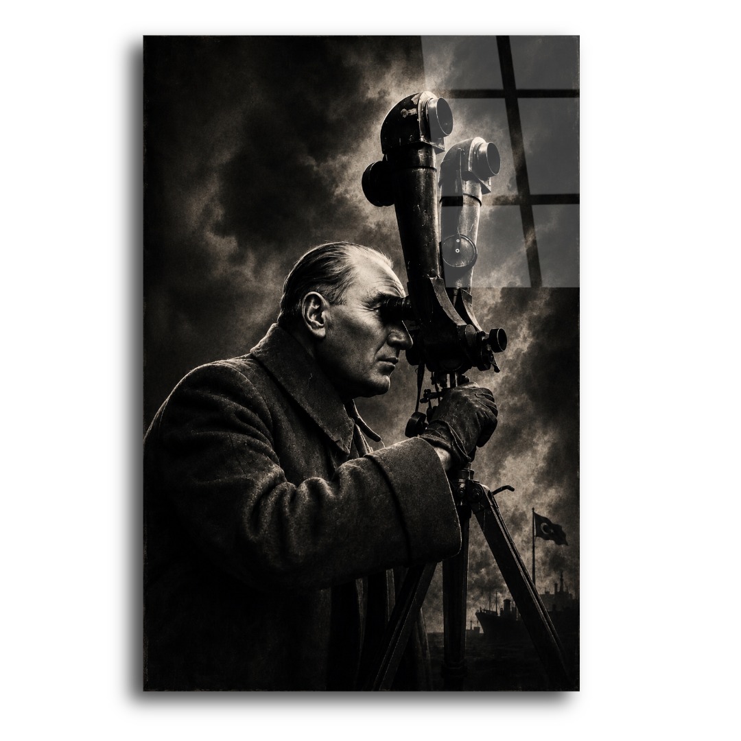 Dürbünlü Atatürk Cam Tablo MK112 3