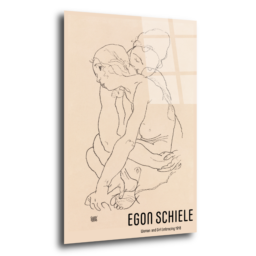 Egon Schiele Eskiz Cam Tablo ST105 2