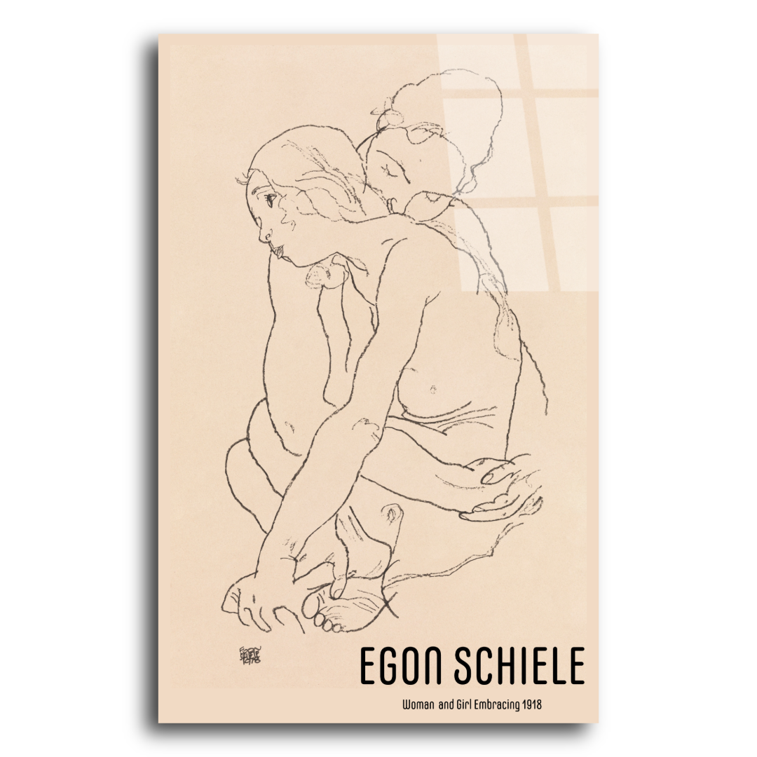 Egon Schiele Eskiz Cam Tablo ST105 3