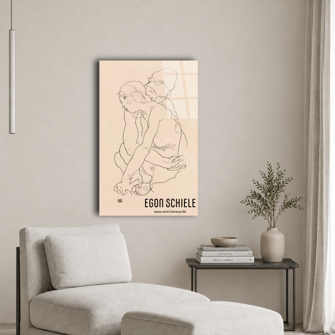 Egon Schiele Eskiz Cam Tablo ST105
