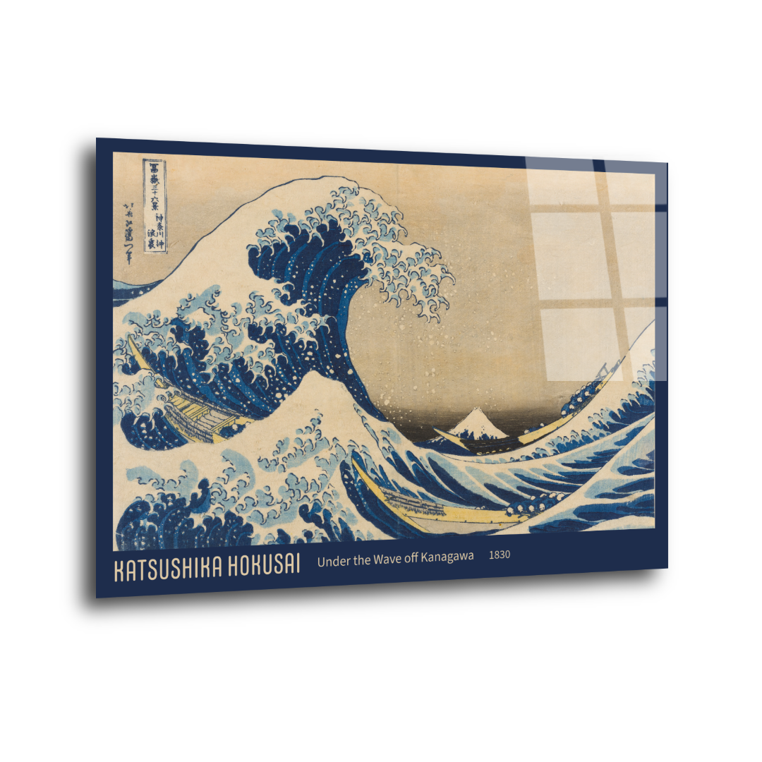 Hokusai Büyük Dalga Cam Tablo ST111 2