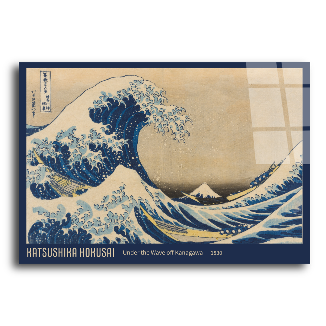 Hokusai Büyük Dalga Cam Tablo ST111 3