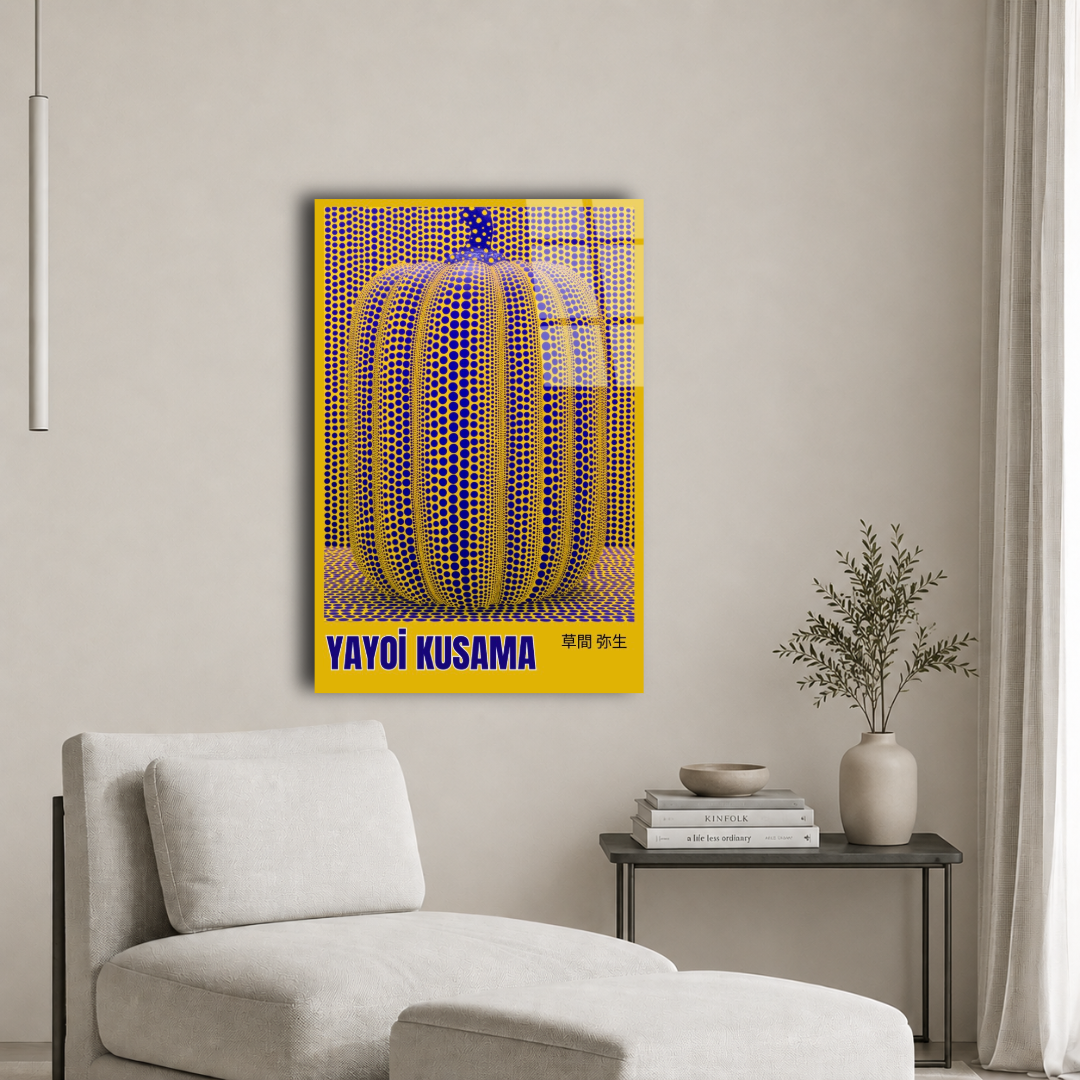 Yayoi Kusama İlhamı Cam Tablo