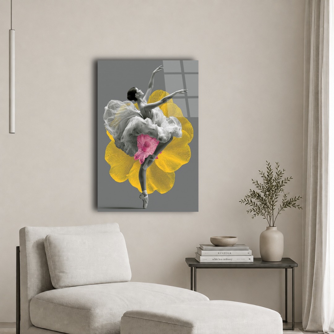 Çiçek Açan Balerin Cam Tablo TL139