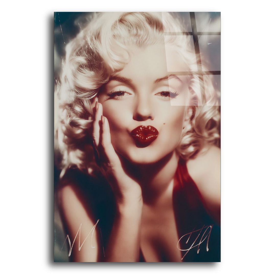 İkonik Marilyn Retro Cam Tablo TL136 3