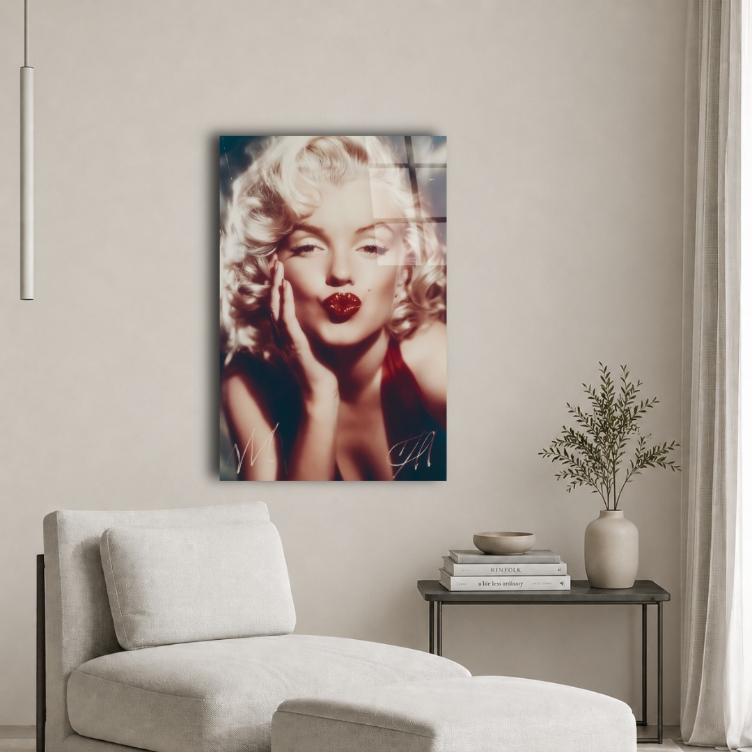 İkonik Marilyn Retro Cam Tablo TL136