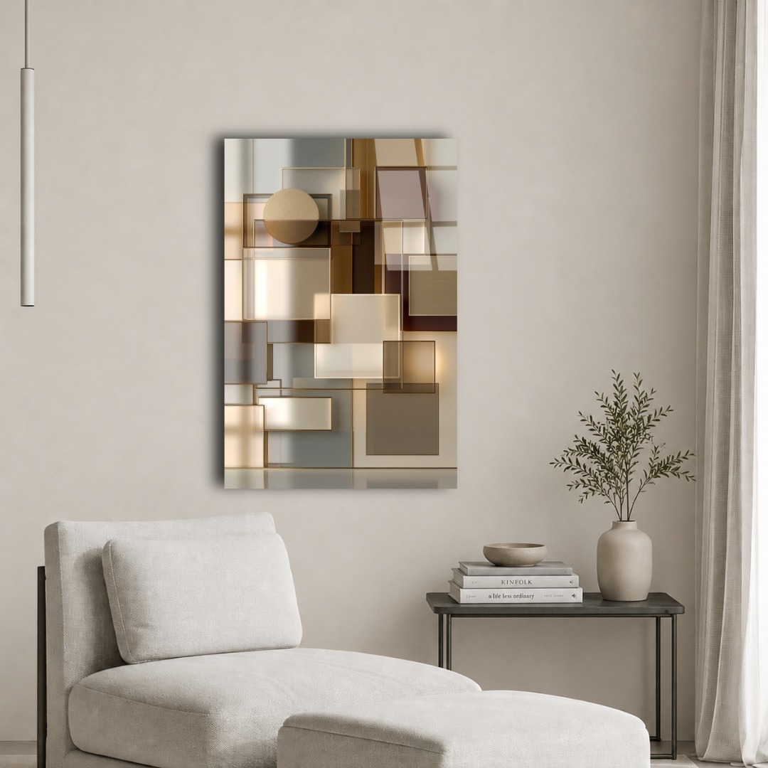 Geometrik Cam Katmanlar Cam Tablo TL142