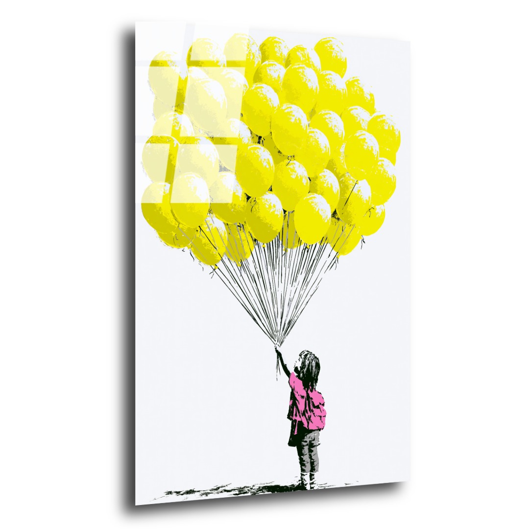 Kağıt Dokulu Balon Cam Tablo TL126 2