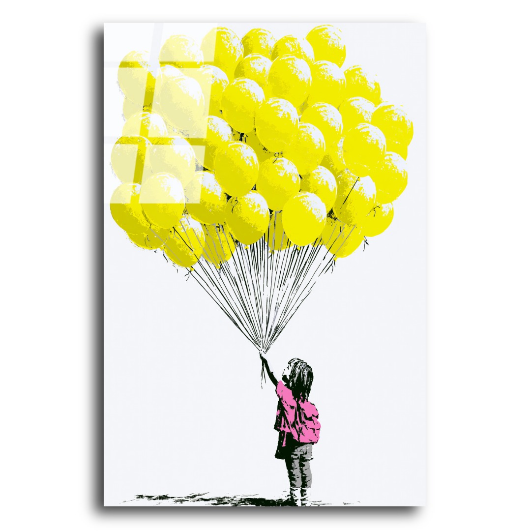 Kağıt Dokulu Balon Cam Tablo TL126 3