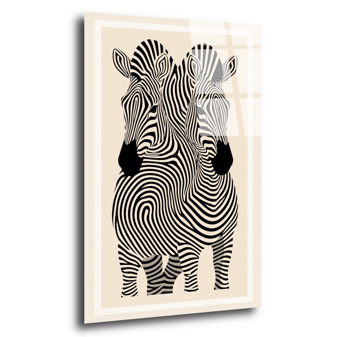 Op Art İllüzyon Zebra Cam Tablo TL122 2