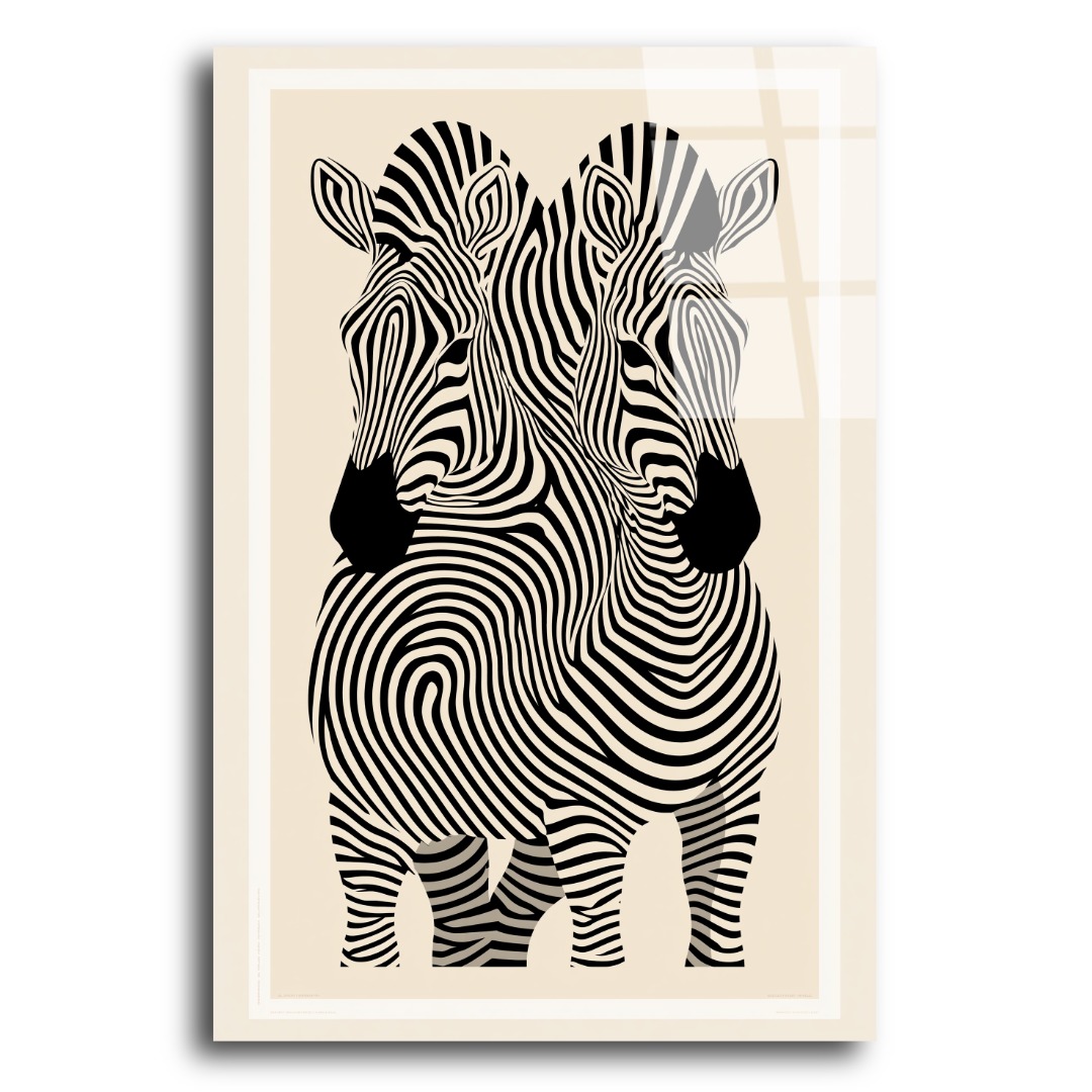 Op Art İllüzyon Zebra Cam Tablo TL122 3
