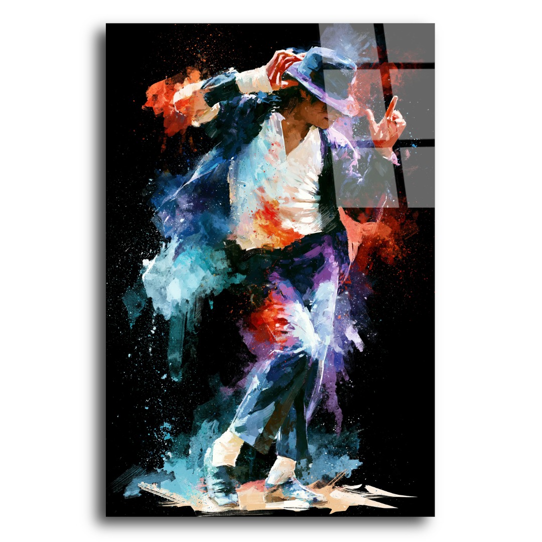 Renk Patlamalı Michael Jackson Cam Tablo TL124 3