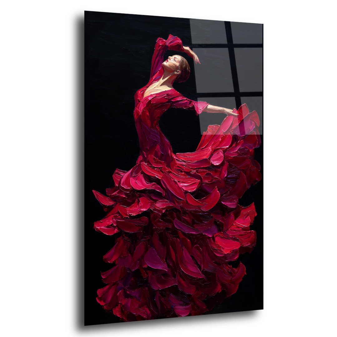 Boya Dokulu Flamenkocu Cam Tablo TL112 2