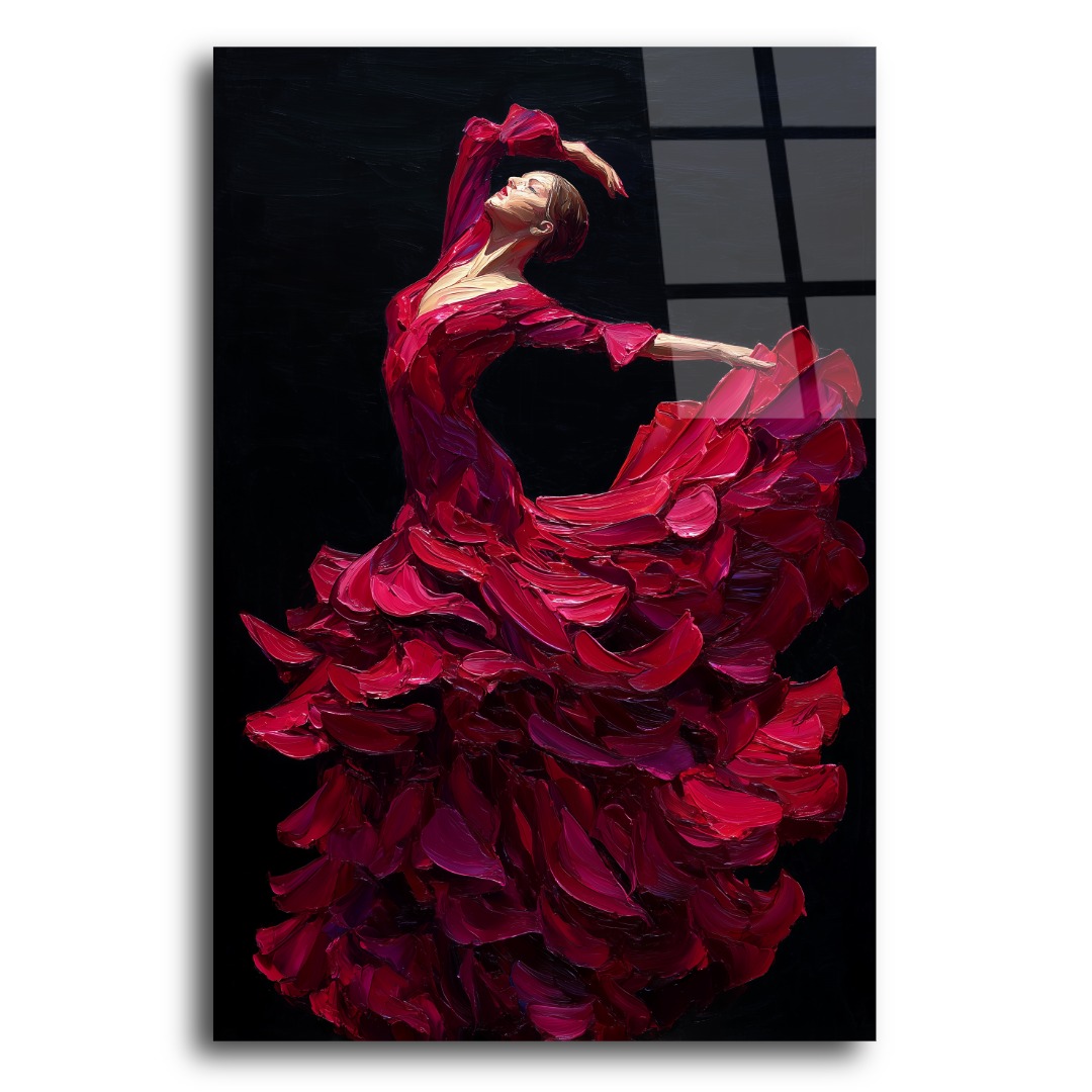 Boya Dokulu Flamenkocu Cam Tablo TL112 3