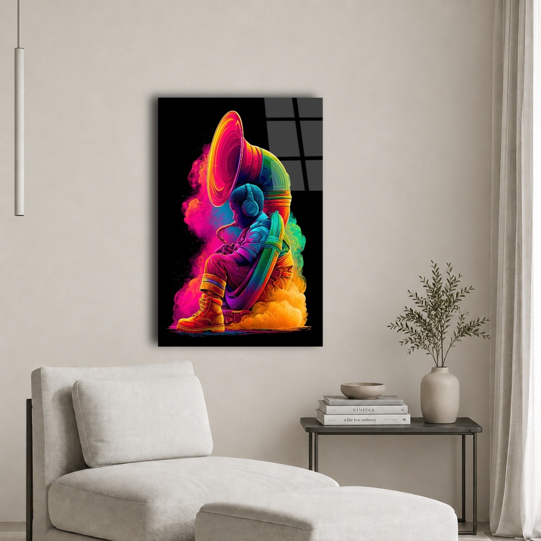 Neon Renkli Müzisyen Cam Tablo TL130