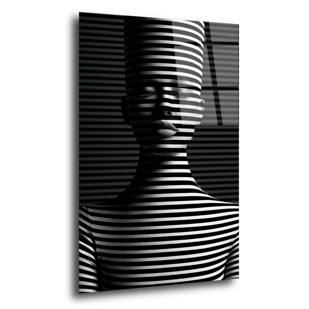 Op Art Kadın Büstü Cam Tablo TL131 2