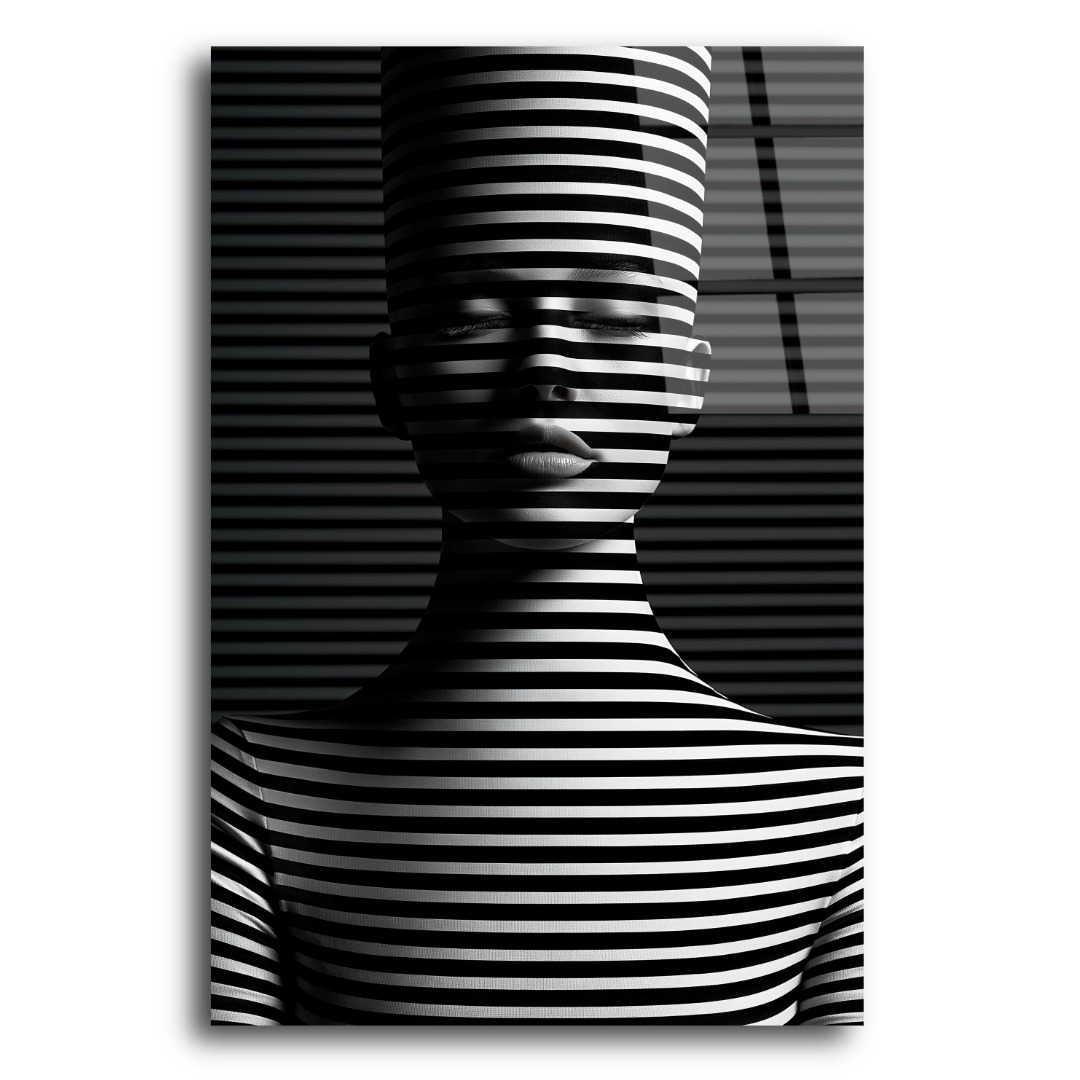 Op Art Kadın Büstü Cam Tablo TL131 3