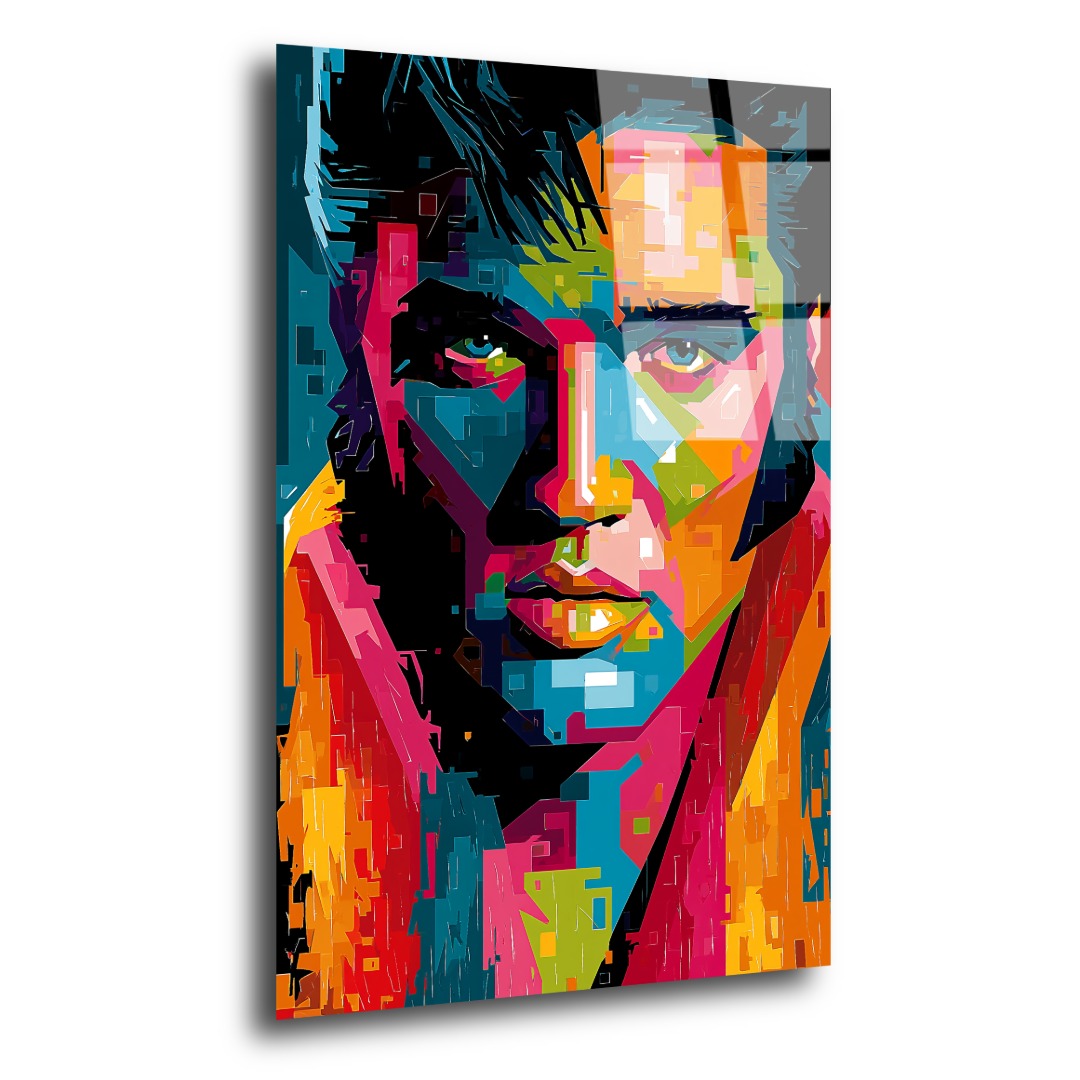 Pop Art Renkli Elvis Cam Tablo TL133 2